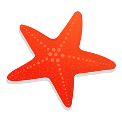 Obraz premium Red starfish isolated, underwater wildlife