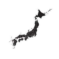 japan map and infographic of provinces, political maps of japan, region of japan for app web logo banner poster icon - Vector File - obrazy, fototapety, plakaty