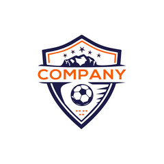 Football sports logo and star element vector template