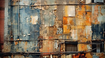 Abstract patterns and textures found in decaying urban environments. AI generated