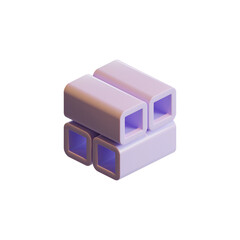 Cube 3D Render Design Element 05 E