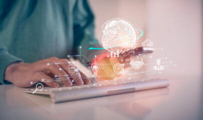 Digital transformation technology strategy, IoT, internet of things. transformation of ideas and the adoption of technology in business in the digital age, enhancing global business capabilities. Ai