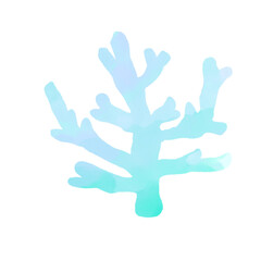 Obraz premium 水彩の青いサンゴ