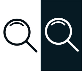 Magnifying icon logo design template flat style black and White search logo template