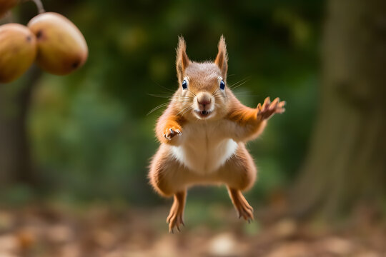 Mischievous Squirrel with an Acorn
