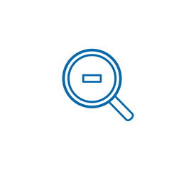 Search magnifying icon flat style logo template