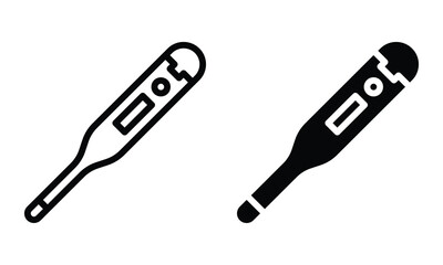 Thermometer icon with outline and glyph style.