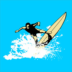 surfer and surfboard