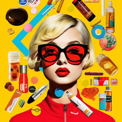 Pop Art 1980's style poster marketing niche abstract art 