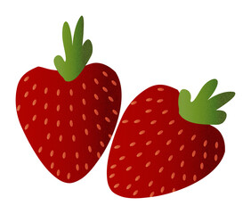 Zestaw ilustracji owoców Truskawki | Owoce Fruit wector set illustration Fruits Icons Strawberry 