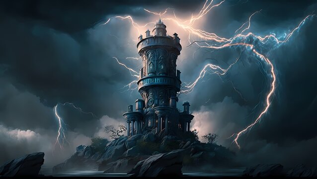A mighty mage tower, Generative AI