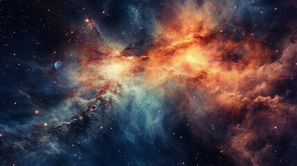 nebula wallpaper hd high definition wallpaper and background, 8k, 4k, nebula, colorful space, dark orange and light blue, stars