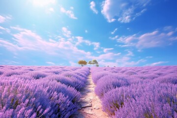 Whispers of Lavender in a Blissful Blue Sky, Generative AI