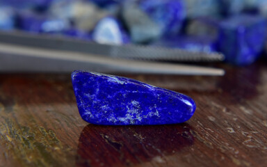 Lapis Lazuli Blue stone Beautiful by nature For making ornaments.