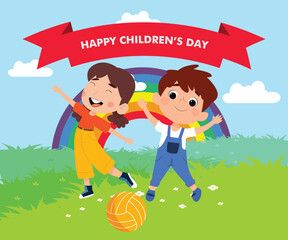 Childrens-day-with-2-kids. happy childrens day, international childrens day.