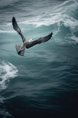 Fototapeta premium Seagulls flying on the waves.