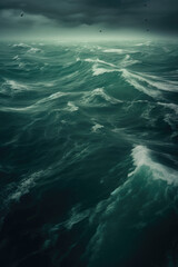 Fototapeta premium Aerial photographs of the winds and waves on the sea.