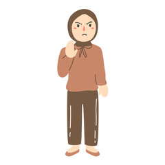 woman hijab express disagree feeling emotion