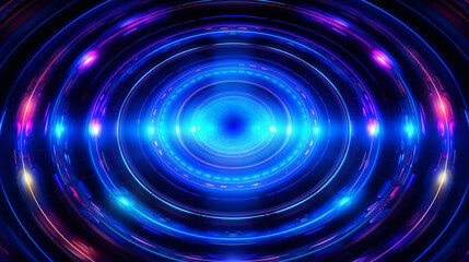 Blue glowing coils make up Internet science and technology concept background