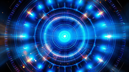 Blue glowing coils make up Internet science and technology concept background