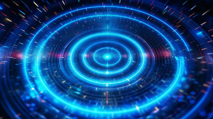 Obraz premium Blue glowing coils make up Internet science and technology concept background