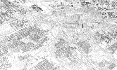 Fototapeta na wymiar 3D illustration of Houston mass building in transparent