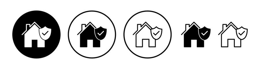 Home insurance icon vector. home shield protect logo