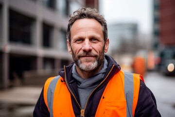 Portrait of a middle-aged man in a reflective vest.