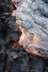 Lava from a volcanic eruption.