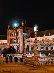 Obraz premium Plaza de Espana at Night - Star Wars Scenary 08.11.2022 Seville, Spain