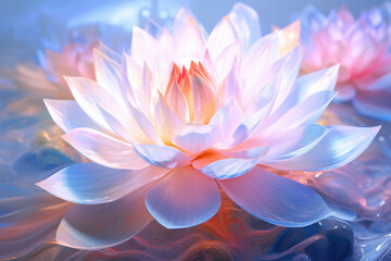 Transparent glowing lotus.