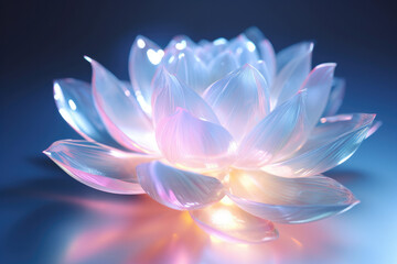 Transparent glowing lotus.