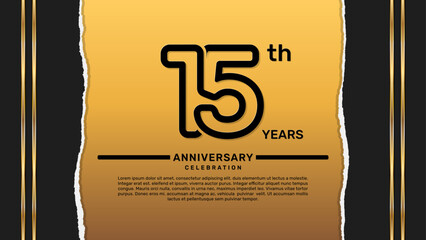 15 year anniversary celebration design template, vector template illustration