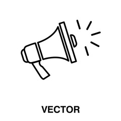 Megaphone loudspeaker with voice recording or siren. Speaker icon vector illustration