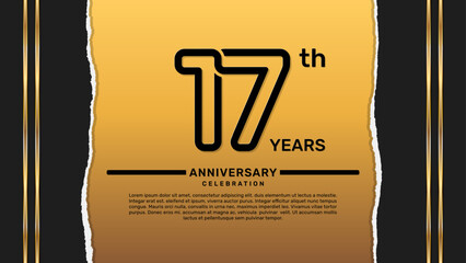17 year anniversary celebration design template, vector template illustration