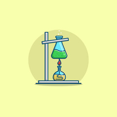 Laboratory Equipment Illustration Vector, Medicine and liquid chemistry