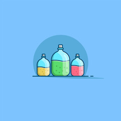 Laboratory Equipment Illustration Vector, Medicine and liquid chemistry