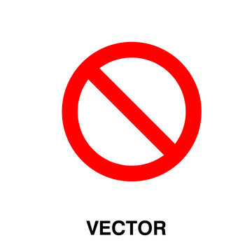 stop symbol, red circle with oblique line isolated mark. No sign, ban vector icon illustration on white background..eps