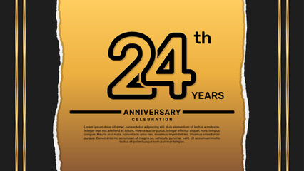 24 year anniversary celebration design template, vector template illustration