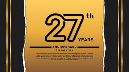 27 year anniversary celebration design template, vector template illustration