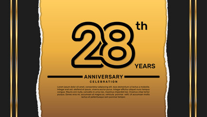 28 year anniversary celebration design template, vector template illustration