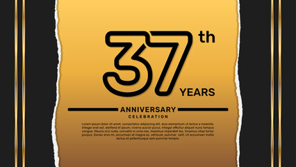 37 year anniversary celebration design template, vector template illustration