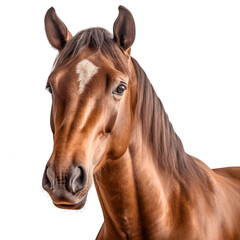 Portrait of a horse head isolated on white background, Transparent cutout