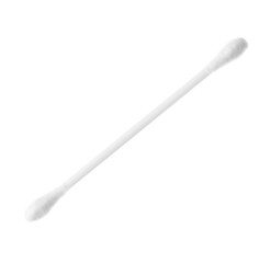 Clean cotton bud isolated on white. Hygienic accessory
