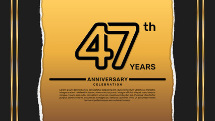 47 year anniversary celebration design template, vector template illustration