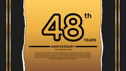 48 year anniversary celebration design template, vector template illustration