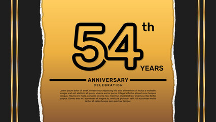 54 year anniversary celebration design template, vector template illustration