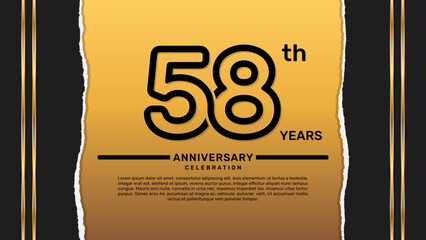 58 year anniversary celebration design template, vector template illustration