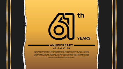 61 year anniversary celebration design template, vector template illustration