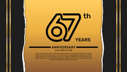 67 year anniversary celebration design template, vector template illustration